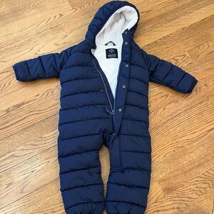 Primary Navy Baby Parka Puffer Suit